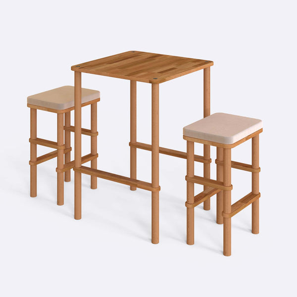 Gisa Bar Dining Table and Stool Set