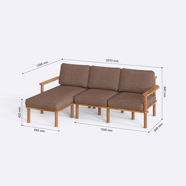 Bral Two Seat with Right Chaise