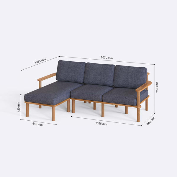 Bral Two Seat with Right Chaise