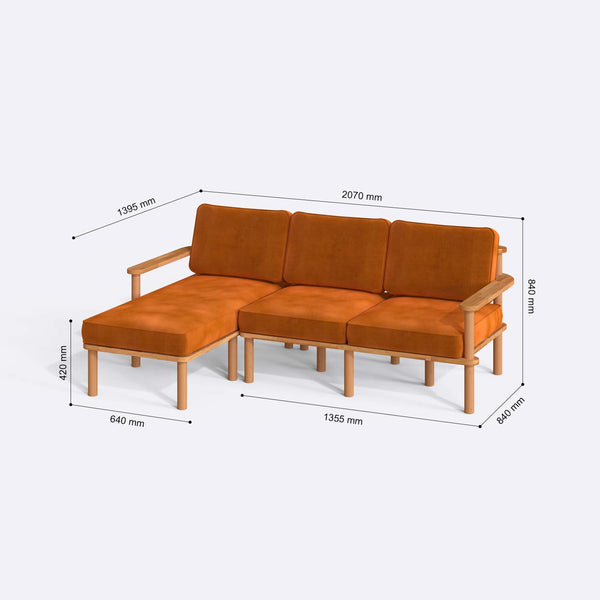 Bral Two Seat with Right Chaise