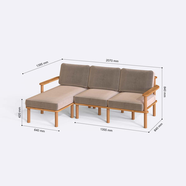 Bral Two Seat with Right Chaise