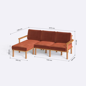 Bral Two Seat with Right Chaise