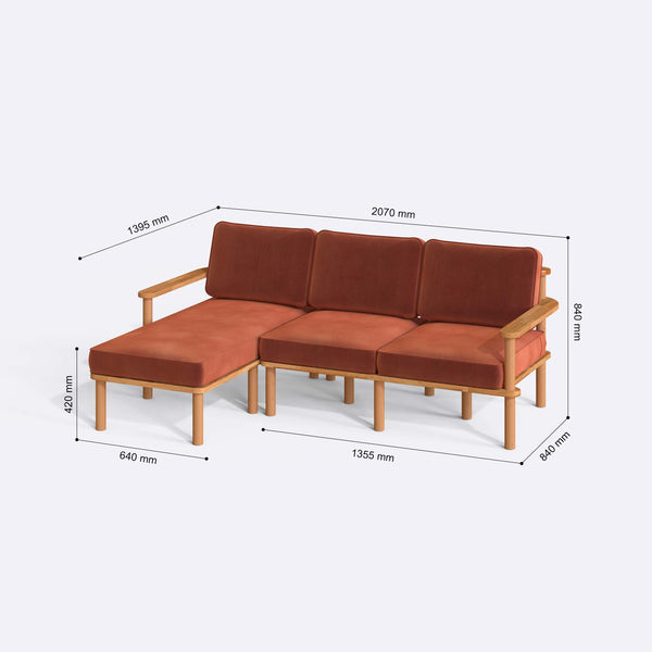 Bral Two Seat with Right Chaise