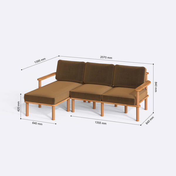 Bral Two Seat with Right Chaise