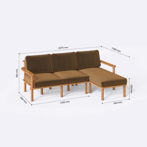 Bral Two Seat with Left Chaise