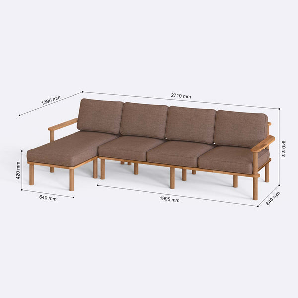 Bral Three Seat with Right Chaise