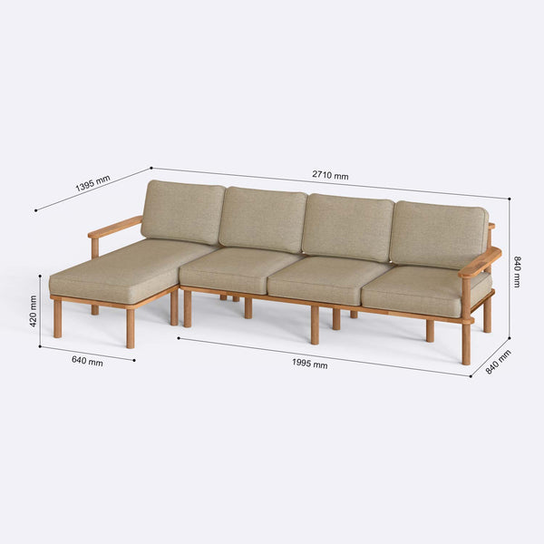 Bral Three Seat with Right Chaise