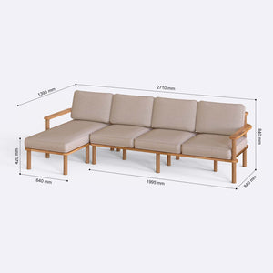 Bral Three Seat with Right Chaise