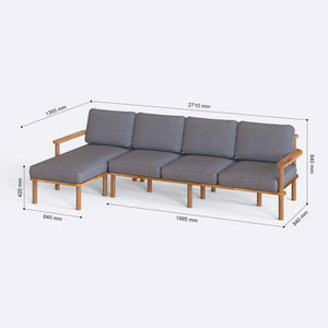 Bral Three Seat with Right Chaise