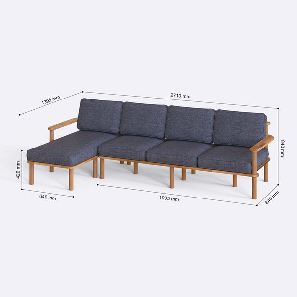Bral Three Seat with Right Chaise