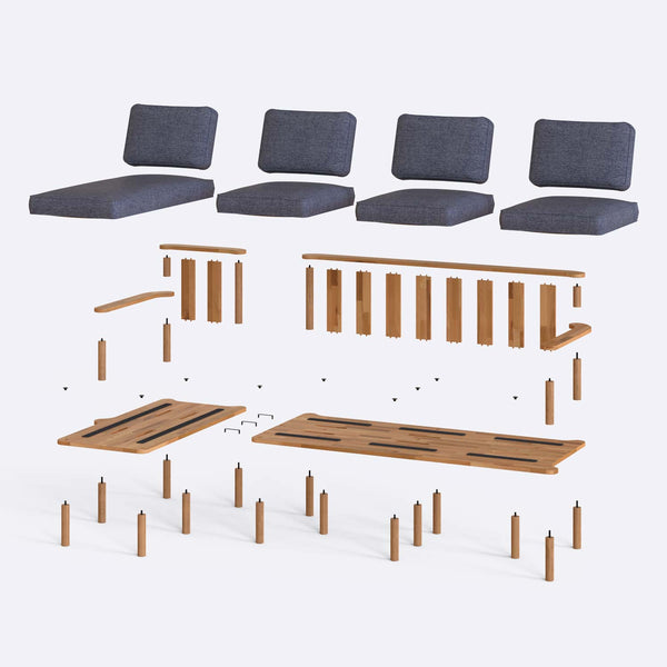 Bral Three Seat with Right Chaise