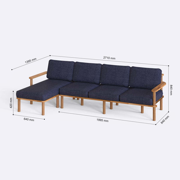 Bral Three Seat with Right Chaise