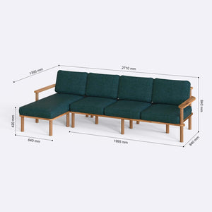 Bral Three Seat with Right Chaise