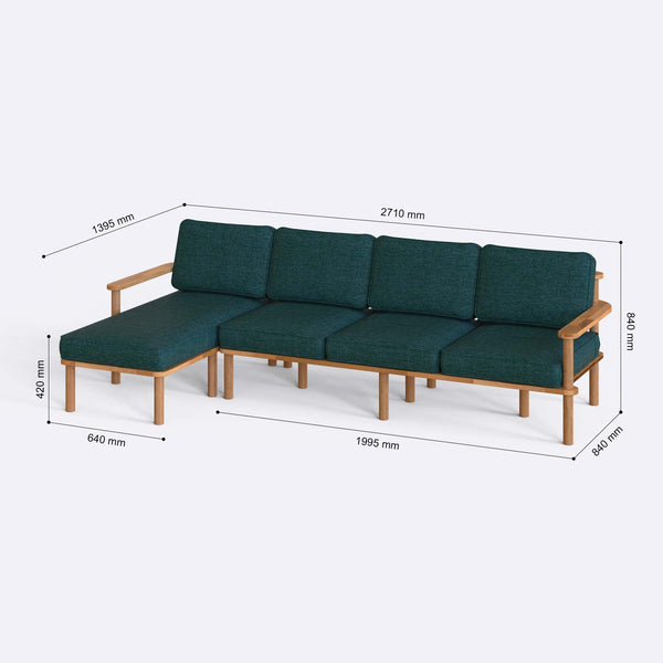 Bral Three Seat with Right Chaise