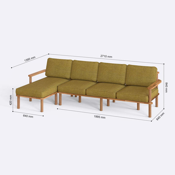 Bral Three Seat with Right Chaise
