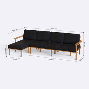 Bral Three Seat with Right Chaise