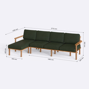 Bral Three Seat with Right Chaise