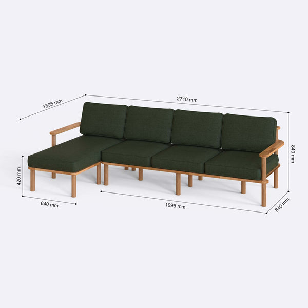 Bral Three Seat with Right Chaise
