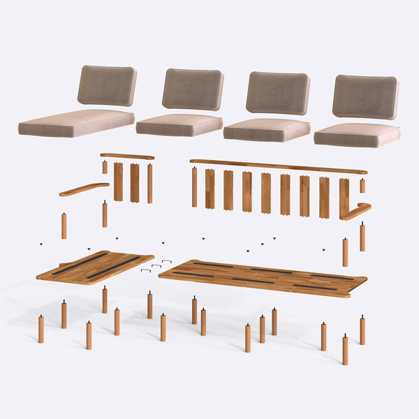Bral Three Seat with Right Chaise