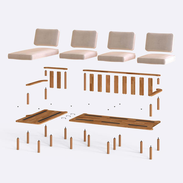 Bral Three Seat with Right Chaise