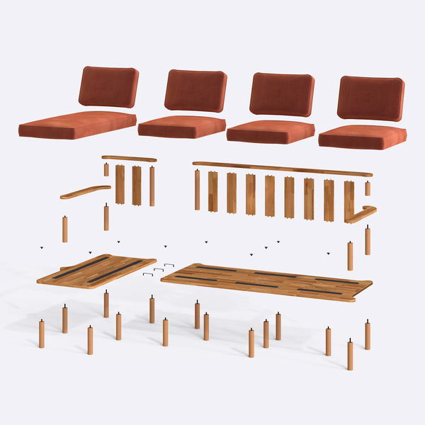 Bral Three Seat with Right Chaise