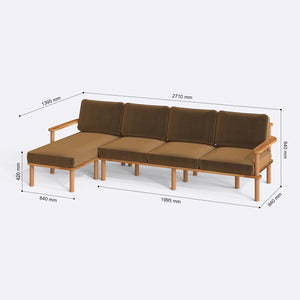 Bral Three Seat with Right Chaise