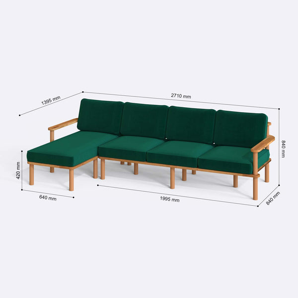 Bral Three Seat with Right Chaise