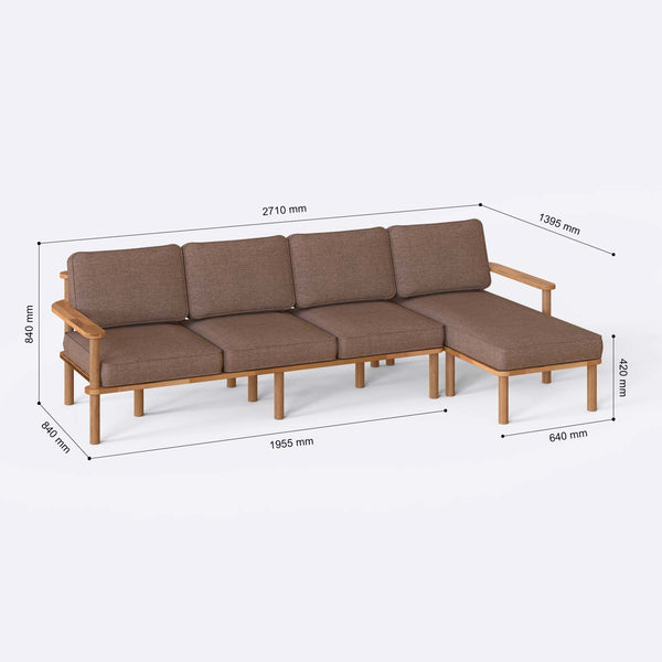 Bral Three Seat with Left Chaise