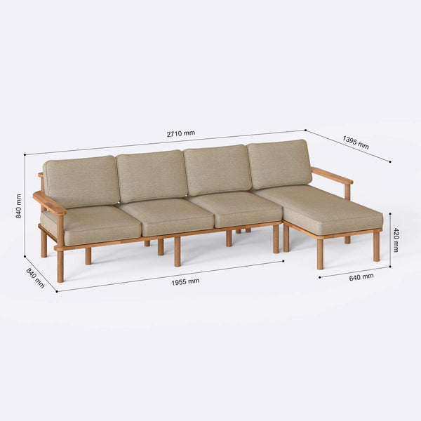 Bral Three Seat with Left Chaise