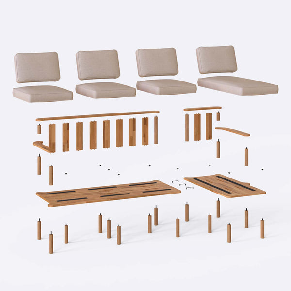 Bral Three Seat with Left Chaise