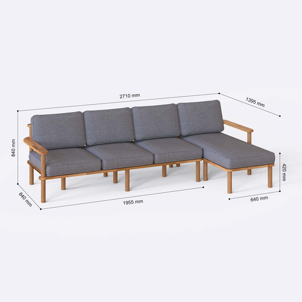 Bral Three Seat with Left Chaise
