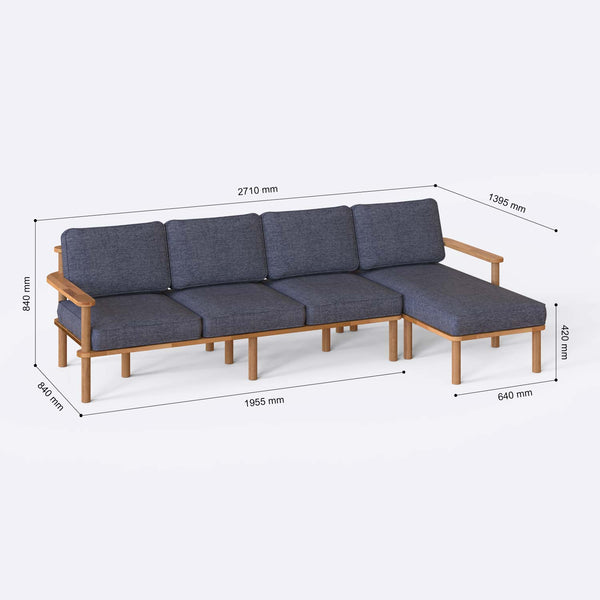 Bral Three Seat with Left Chaise
