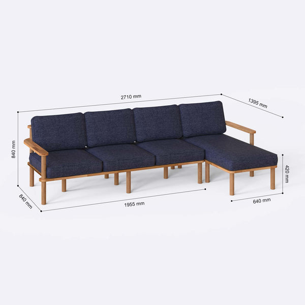 Bral Three Seat with Left Chaise