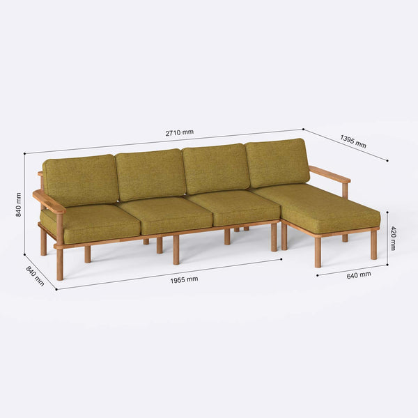Bral Three Seat with Left Chaise