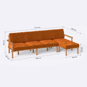 Bral Three Seat with Left Chaise