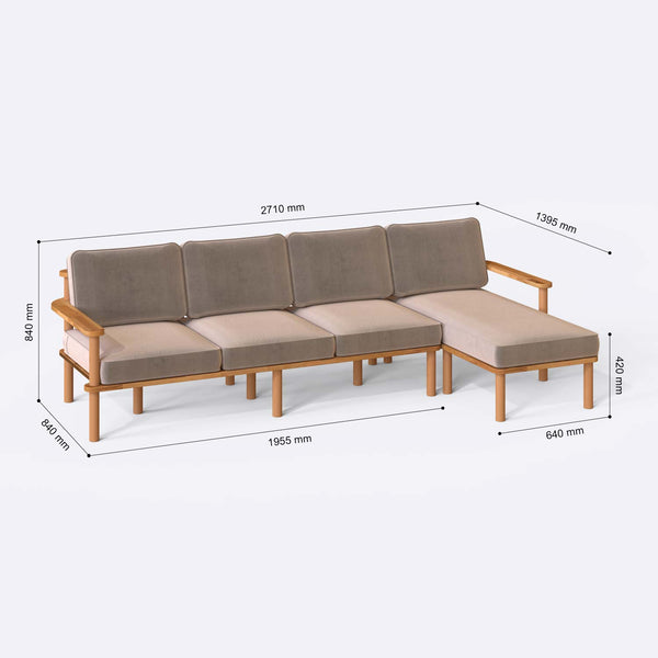 Bral Three Seat with Left Chaise