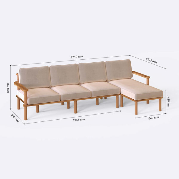 Bral Three Seat with Left Chaise