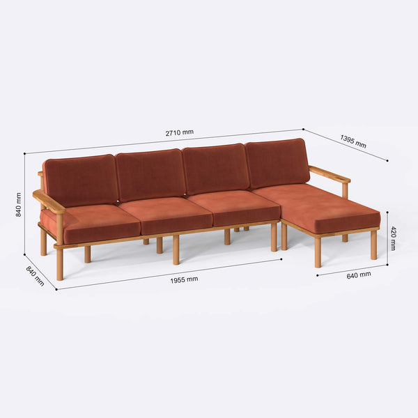 Bral Three Seat with Left Chaise