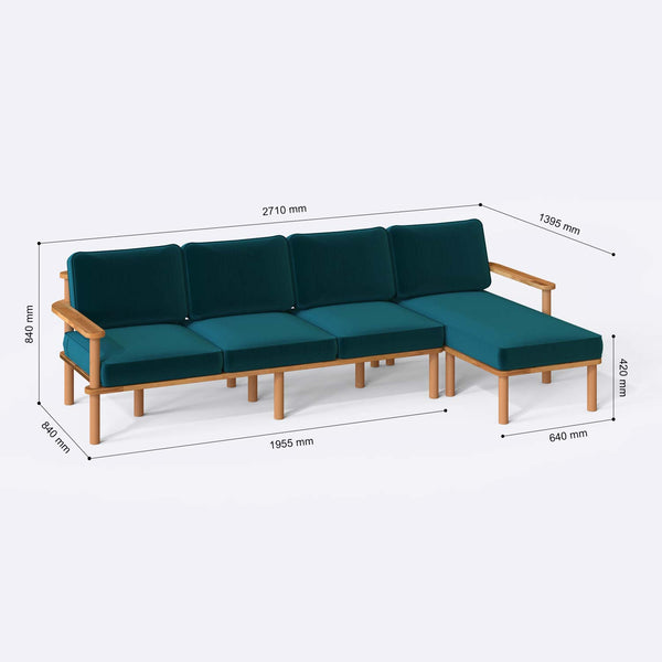 Bral Three Seat with Left Chaise