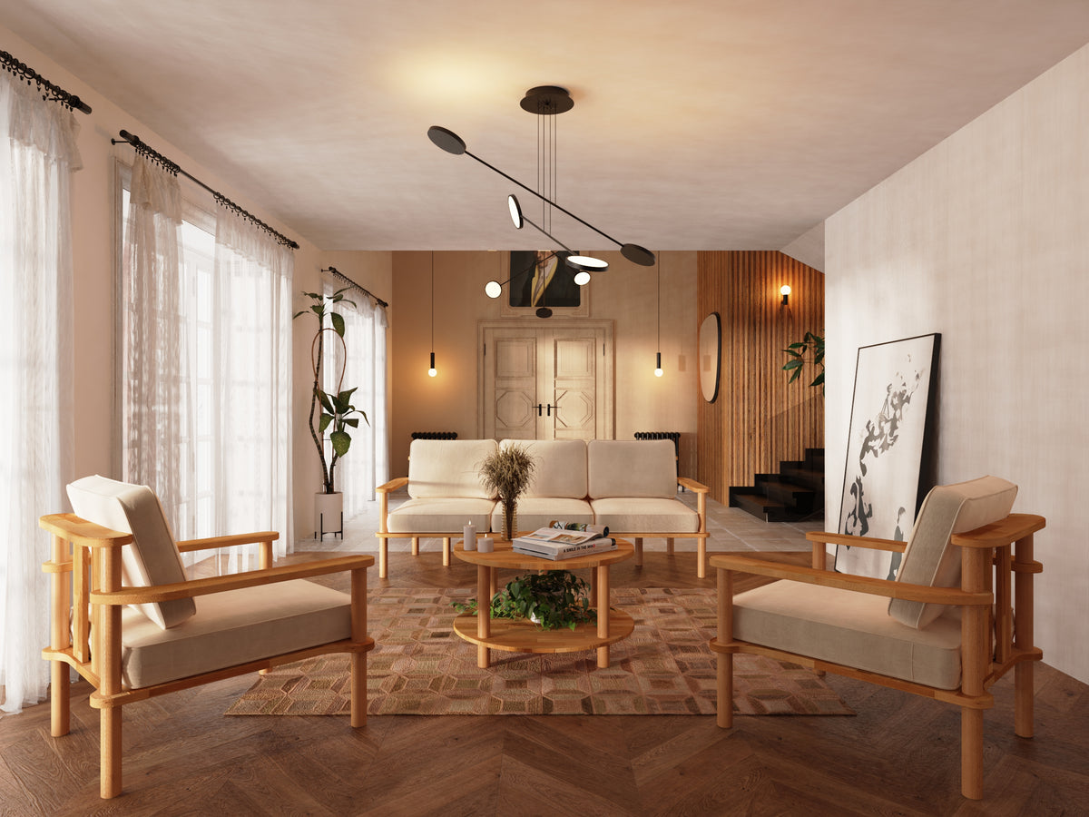 Bral seating group upholstered in ecru velvet