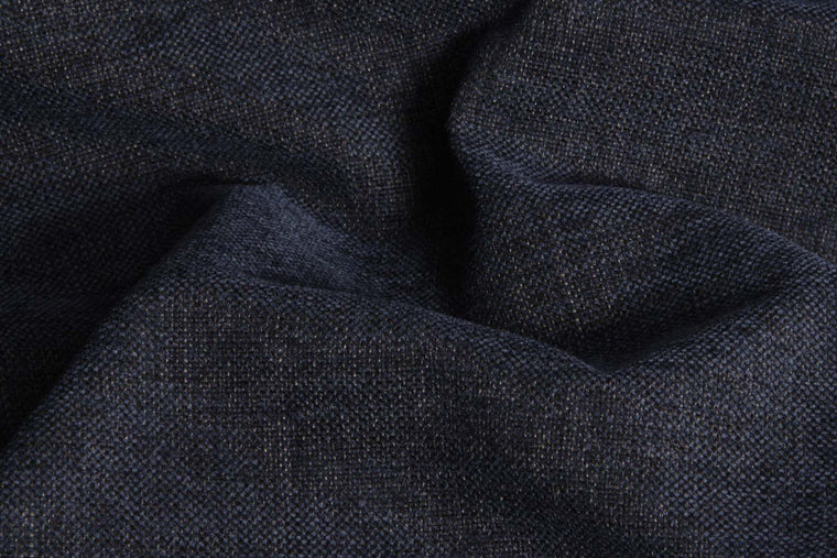 Linen upholstery swatch in navy blue