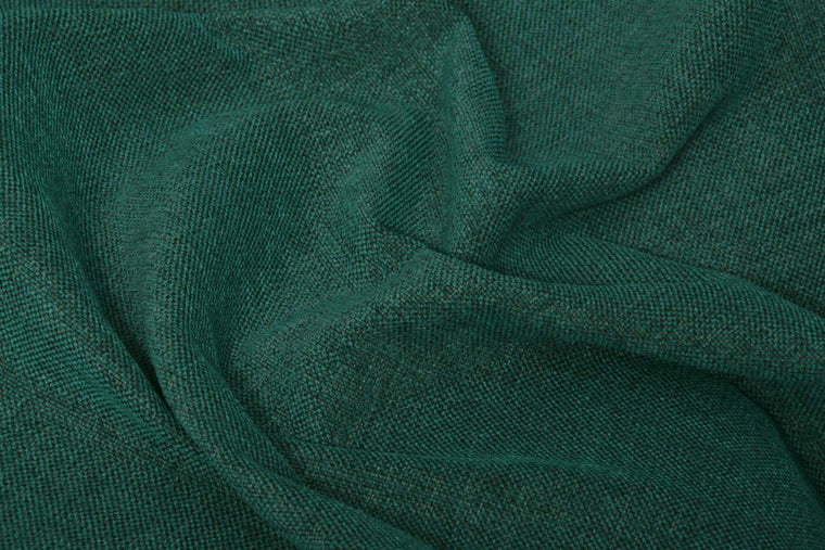 Linen upholstery swatch in petrol blue