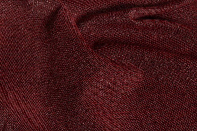 Linen upholstery swatch in burgundy