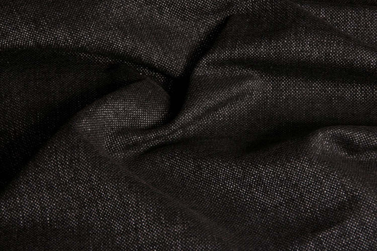 Linen upholstery swatch in black