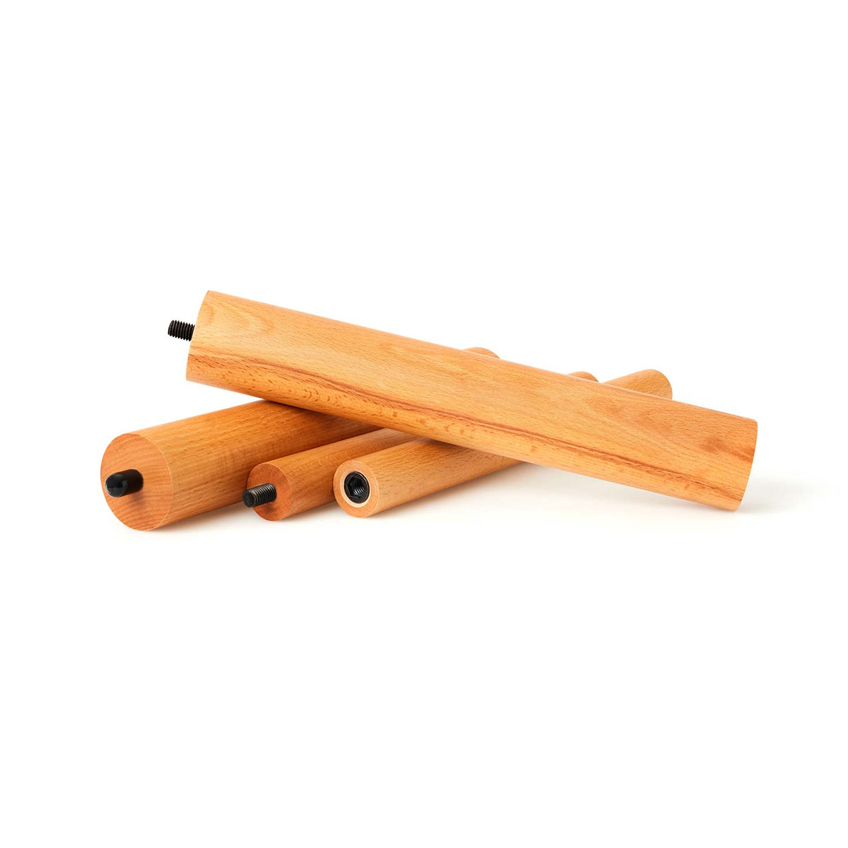 Turned solid beech furniture legs in several diameters