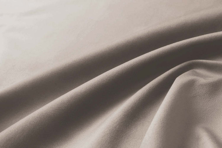 Velvet upholstery swatch in sand