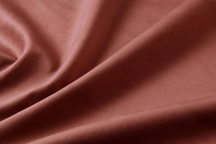 Velvet upholstery swatch in salmon