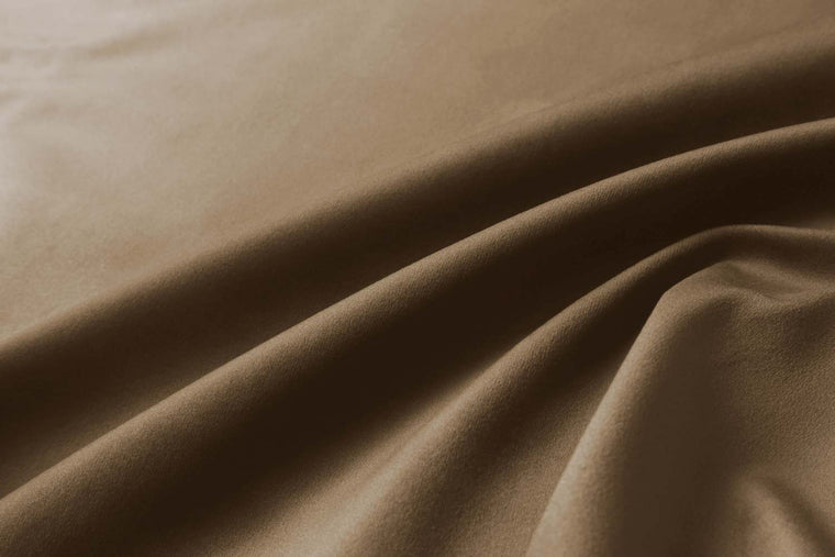 Velvet upholstery swatch in taupe
