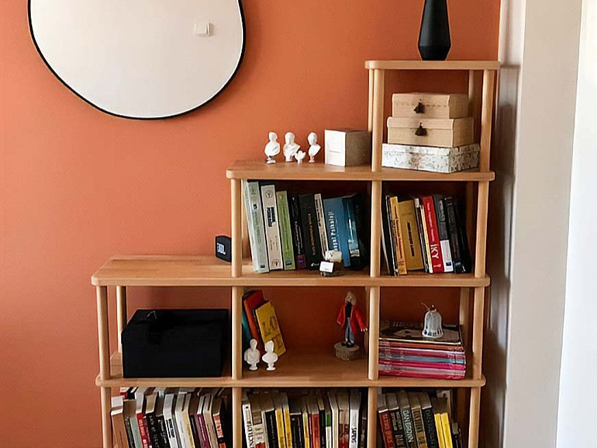 Bookcase by Demontha, photographed in a finished room